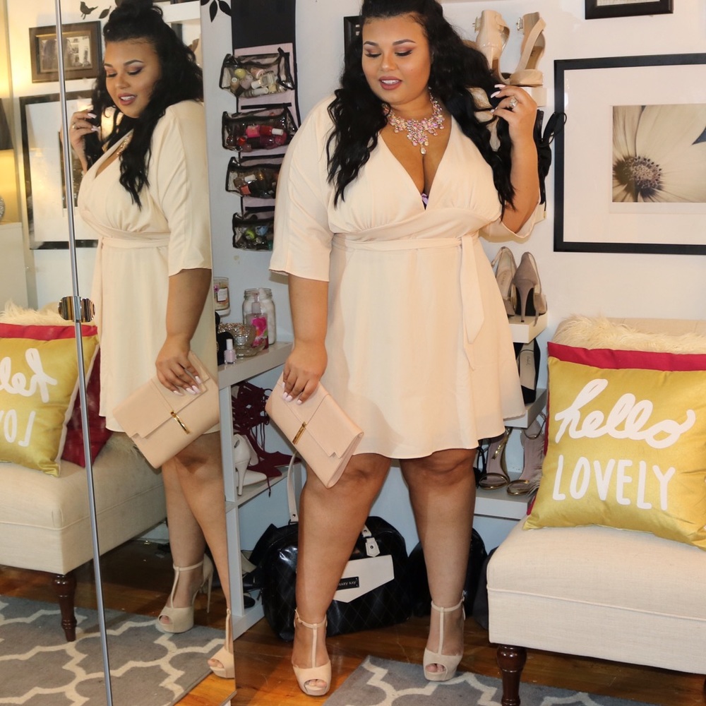 Plus Size Blush Skater Dress